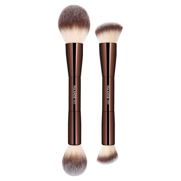 MAANGE Custom Logo OEM&ODM 2Pcs Double-headed Loose Powder Blush Foundation Professional Makeup Brush Set
