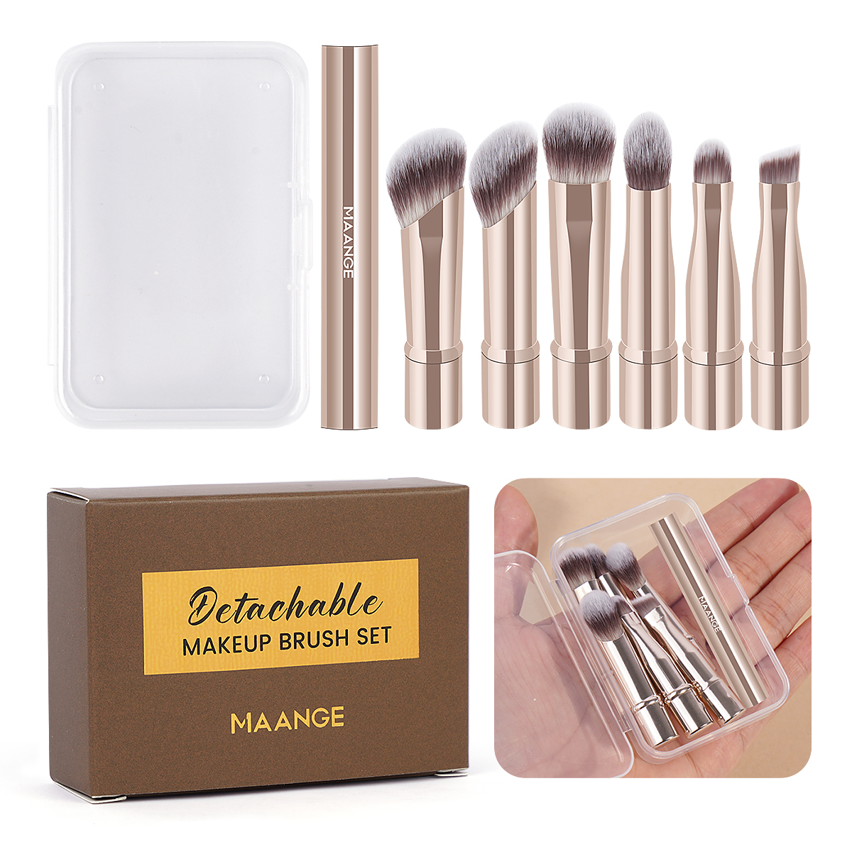 MAANGE Wholesale New Arrival 6-in-1 Makeup Brush Foundation Concealer Eyeshadow Brush Customizable Professional Makeup Brush - 图片 1
