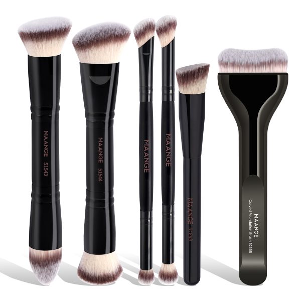 MAANGE Wholesale 6PCS Brush Foundation Brushes Concealer Brushes Eyeshadow Customizable Facial Professional Makeup Brush Set