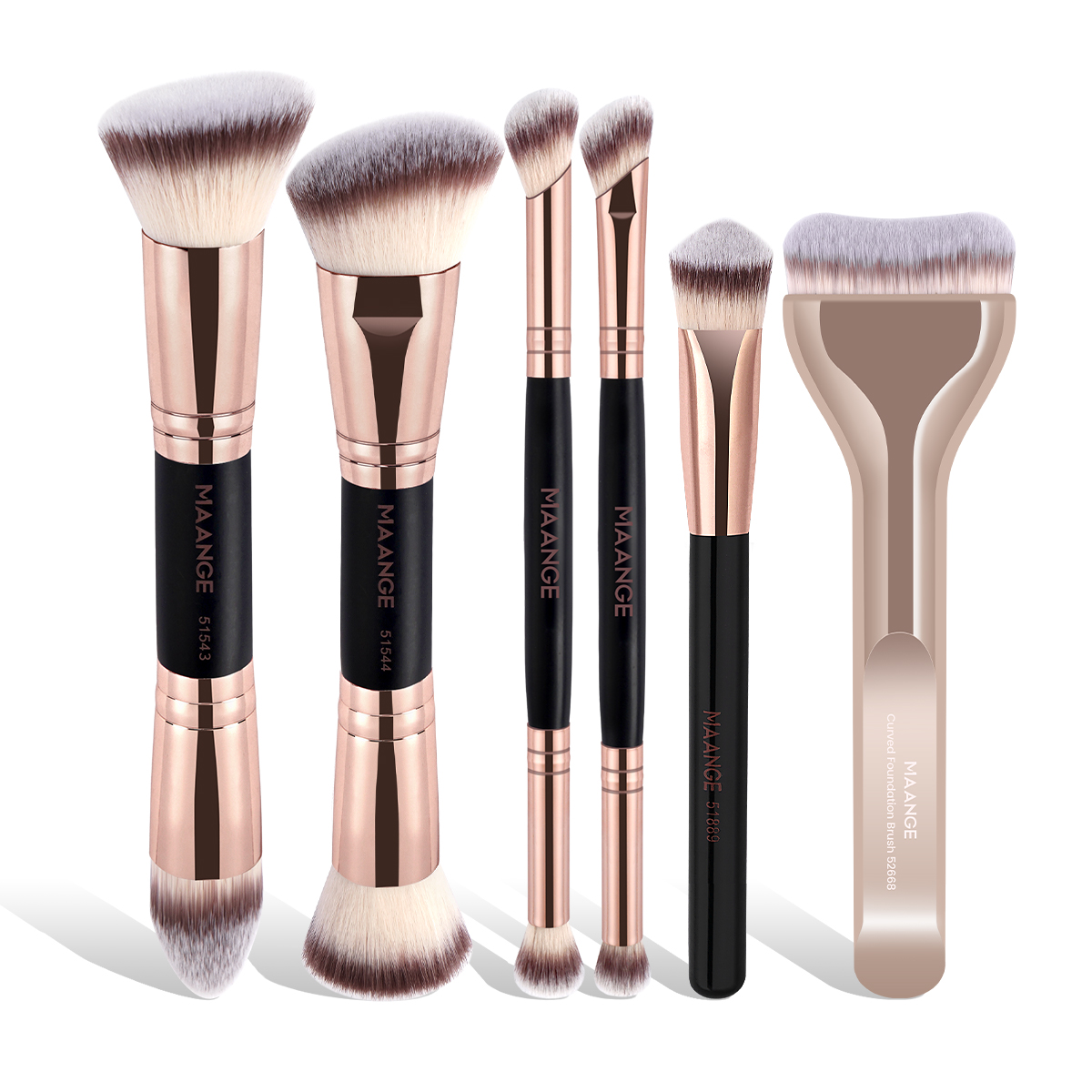 MAANGE Professional 6PCS Synthetic Hair Foundation Brushes Concealer Brushes Eyeshadow Customizable Facial Makeup Brush Set - 图片 1