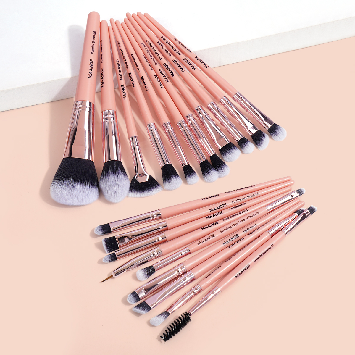 MAANGE Eye Blending Brush Private Label 20pcs Wholesale Cosmetic Brushes Face Contour Eye Shadow Brush Makeup Set - 图片 1