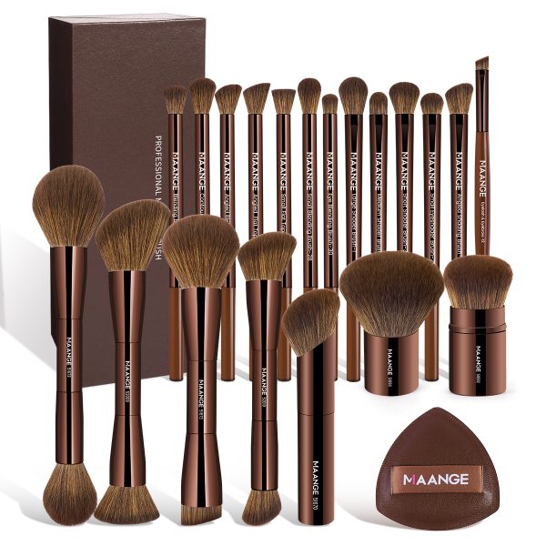 MAANGE Wholesale 20pcs Makeup Brushes Kits Cosmetic Private Label Foundation Blush Contouring Eyeshadow Brush Makeup Brush Set