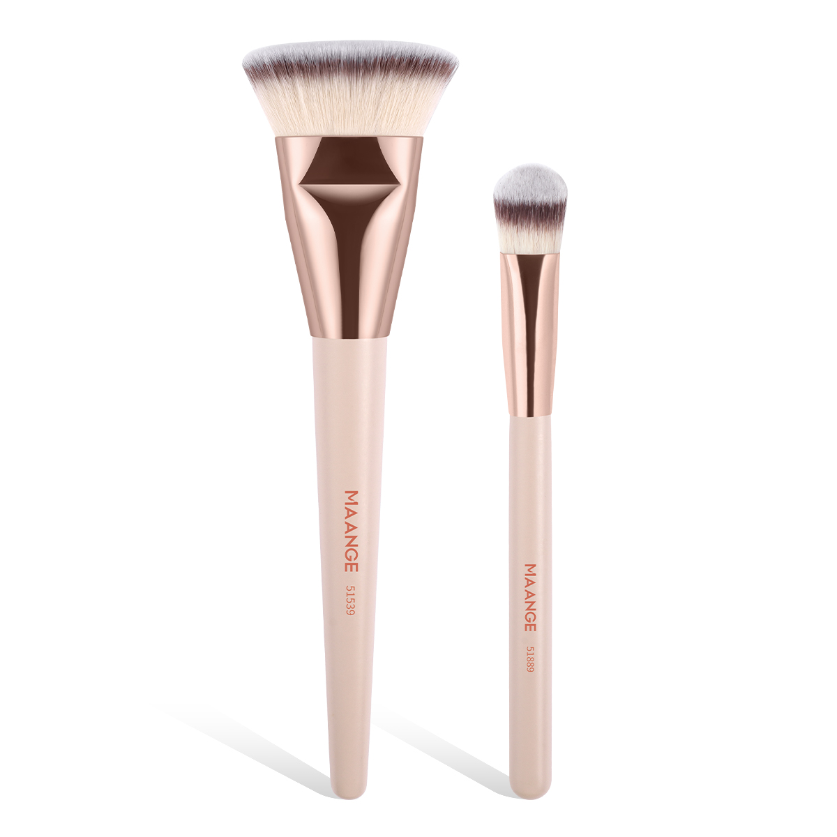 MAANGE  2PCS Custom Logo Foundation Loose Powder Blush Concealer Highlighter Makeup Brushes  Professional Makeup Tools - 图片 1