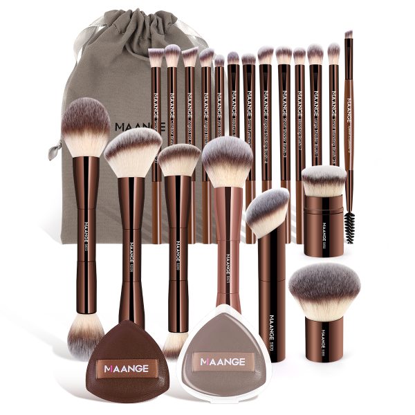 MAANGE Wholesale 20pcs Makeup Brush Private Label 2pcs Powder Puff Custom OEM&ODM Professional Makeup Brush Set