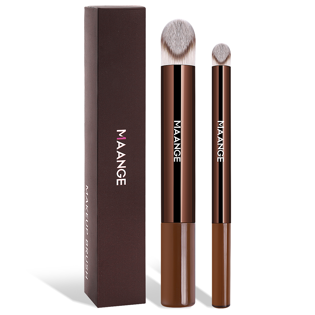 MAANGE Luxury 2PCs Makeup Brush Private Label ODM&OEM  Liquid/BB Cream Concealer Highlighter Brush Professional Makeup Brush Set - 图片 1