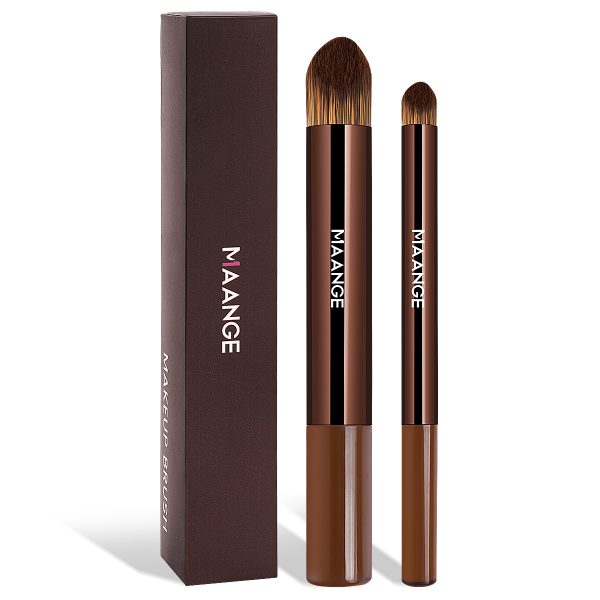 MAANGE Luxury 2PCs Makeup Brush Private Label ODM&OEM Liquid/BB Cream Concealer Highlighter Brush Professional Makeup Brush Set