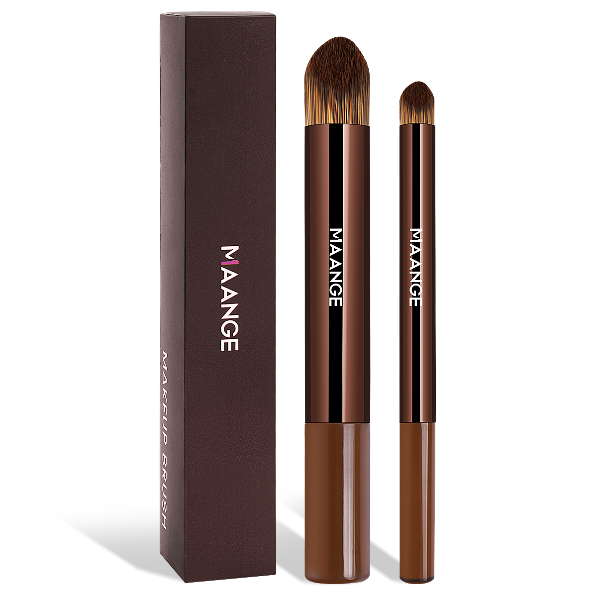 MAANGE Luxury 2PCs Makeup Brush Private Label ODM&OEM  Liquid/BB Cream Concealer Highlighter Brush Professional Makeup Brush Set - 图片 1