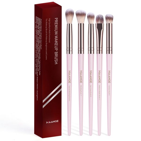 MAANGE Custom OEM&ODM 5pcs Eye Makeup Brush Blending Shadow Makeup Box Cosmetic Brush Set Professional Makeup Brush Kit