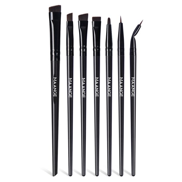 For MAANGE 7pcs Luxury Black Eyeshadow Brushes Private Label & OEM Makeup Brushes for Face & Concealer-Wholesale  Makeup Brushes