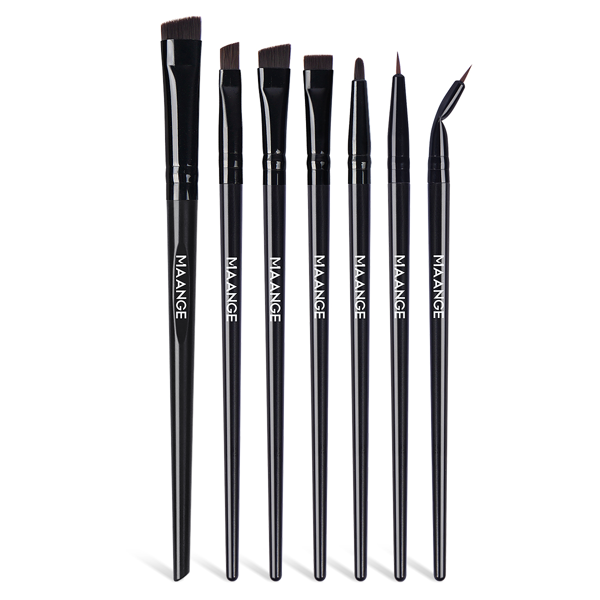 For MAANGE 7pcs Luxury Black Eyeshadow Brushes Private Label & OEM Makeup Brushes for Face & Concealer-Wholesale  Makeup Brushes - 图片 1