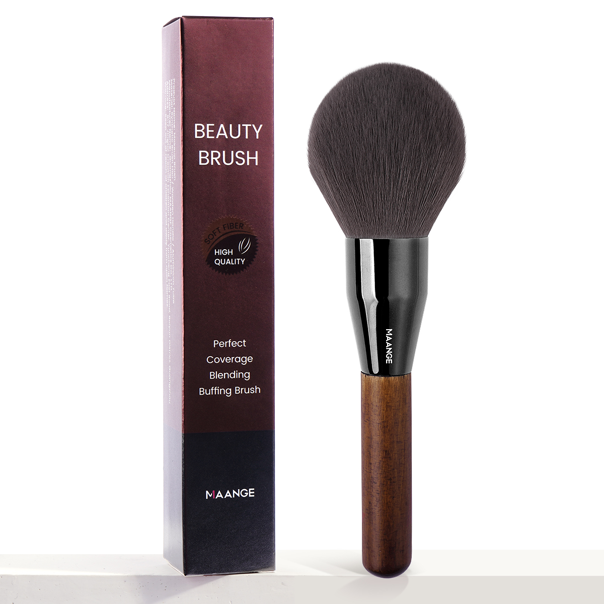 MAANGE Custom Logo OEM&ODM Single Big Size Loose Powder Makeup Brush Powder Blush Brown Foundation Makeup Brushes (复制) - 图片 1