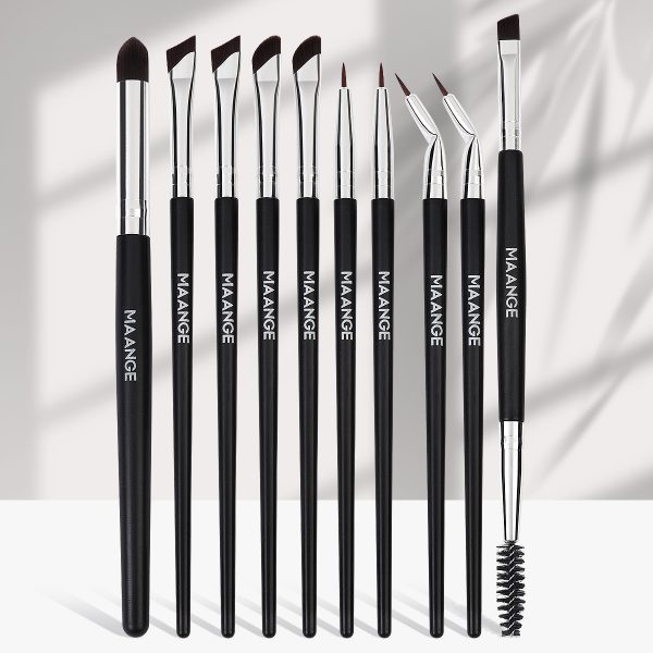 MAANGE 10pcs Wholesale High Quality Beauty Eyeliner Eyebrow Eyebrow Eye Shadow Blooming Eye Makeup Brush Set
