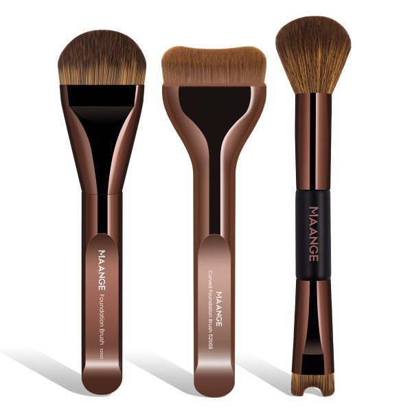 MAANGE 3pcs Professional Makeup Brush Face Beauty Tools 3PCS Foundation Brushes Contouring Brush Professional Makeup Brush Set
