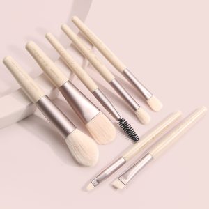 MAANGE High Quality Wholesale Private Label Vegan Nylon Make up Brushes Custom logo 7 Pcs Plastic Makeup Brush Set - 图片 2
