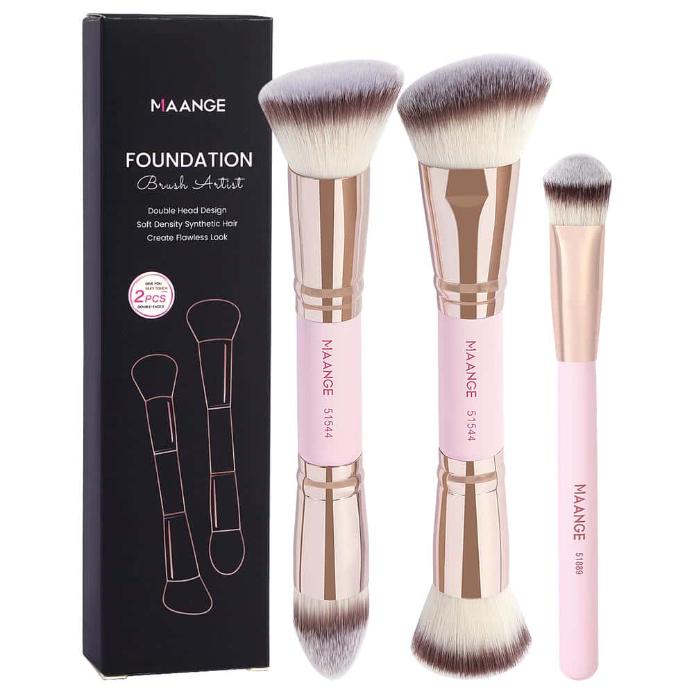 MAANGE Wholesale Custom OEM&ODM 3pcs Foundation Cosmetic Brush Professional Foundation Highlight Concealer  Makeup Brushes Set - 图片 2