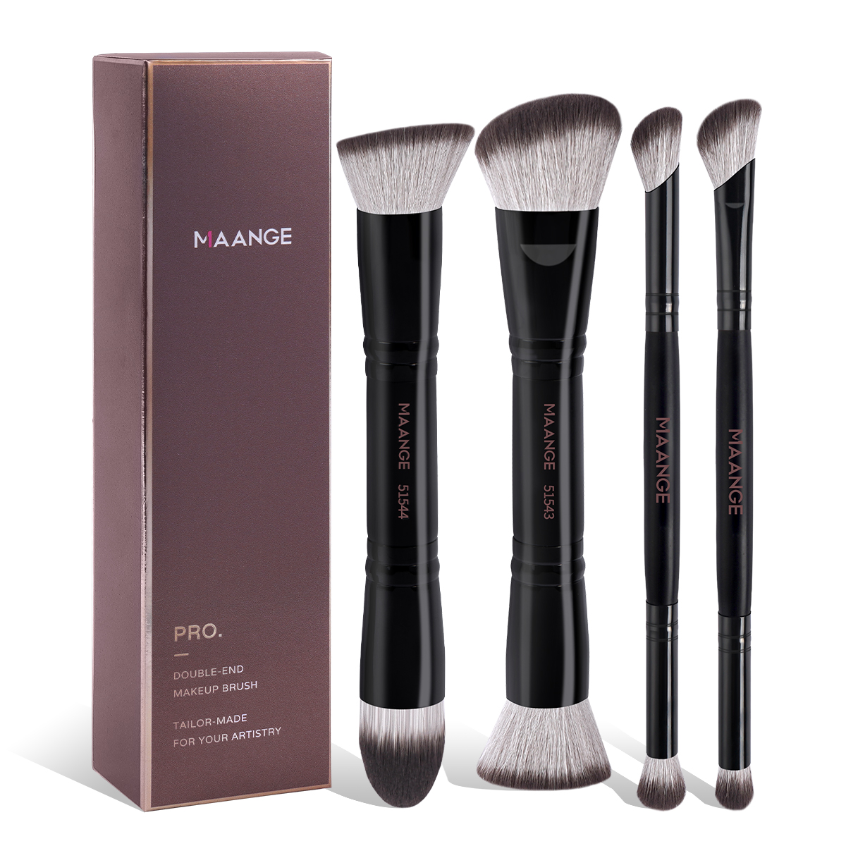 MAANGE Custom OEM&ODM 4PCS Makeup Brush Set  Eye Shadow Blush Foundation  Brushes Professional Makeup Brush Set - 图片 1
