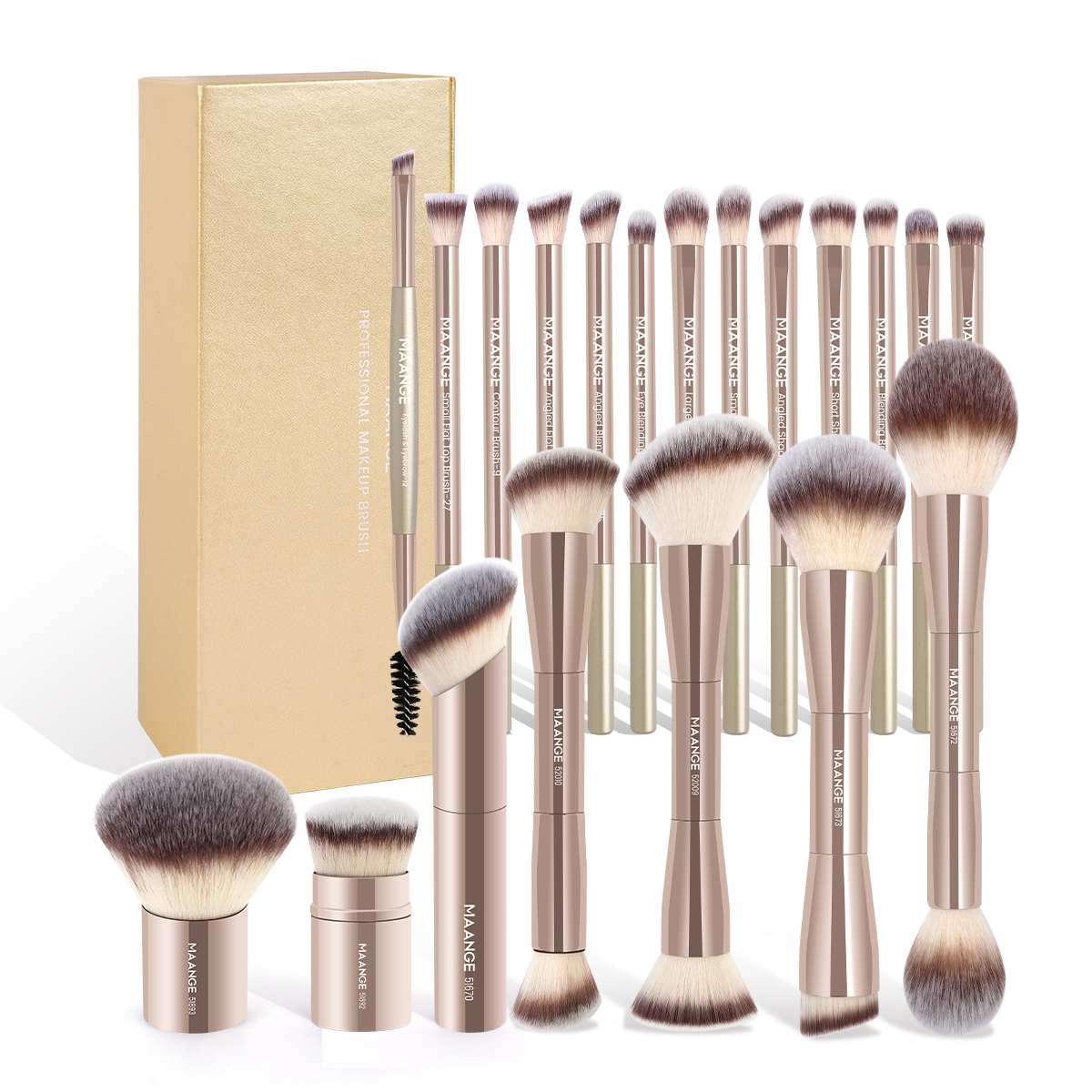 MAANGE  Custom Logo 20pcs Makeup Brush Makeup Bax Foundation Loose Powder Eyeshadow  Professional Makeup Brush Set - 图片 1