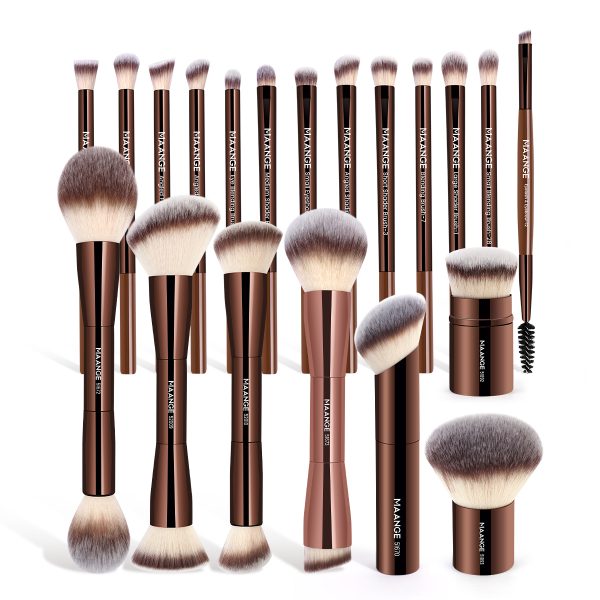 MAANGE Wholesale Custom Logo 20pcs Makeup Brush Makeup Bag Foundation Loose Powder Eyeshadow Professional Makeup Brush Kit