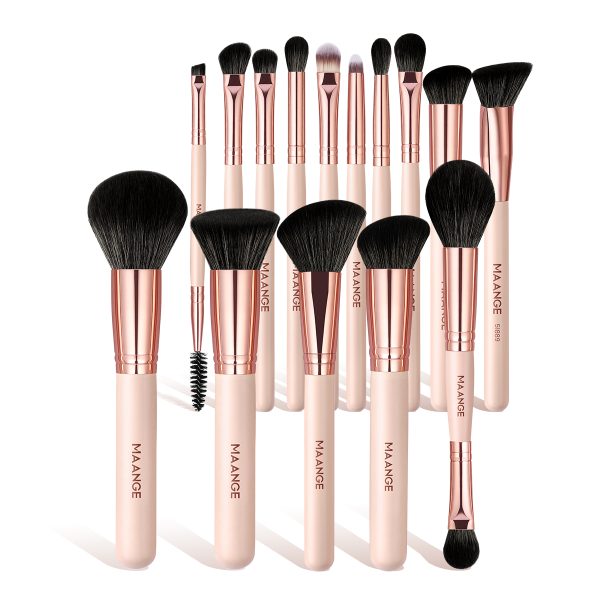 MAANGE Custom 15PCS  Brushes Foundation Loose Powder Eyeshadow Private Label Facial Makeup Tools Professional Makeup Brush Set