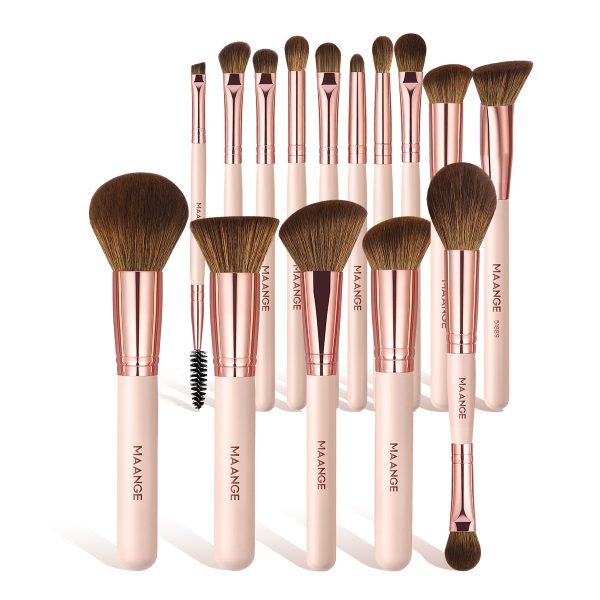 MAANGE 15PCS Makeup Brushes Foundation Eyeshadow Private Label & Customizable Makeup Tools Professional Makeup Brush Set