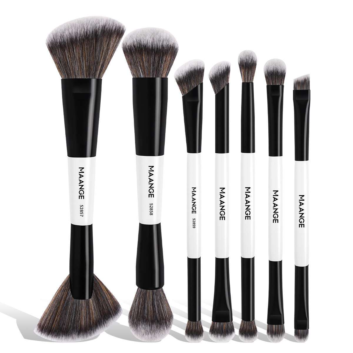 MAANGE Custom Logo OEM&ODM Luxury 7pcs Double-ended Makeup Brushes Set Foundation Eyeshadow Private Label  Makeup Brush Set - 图片 1