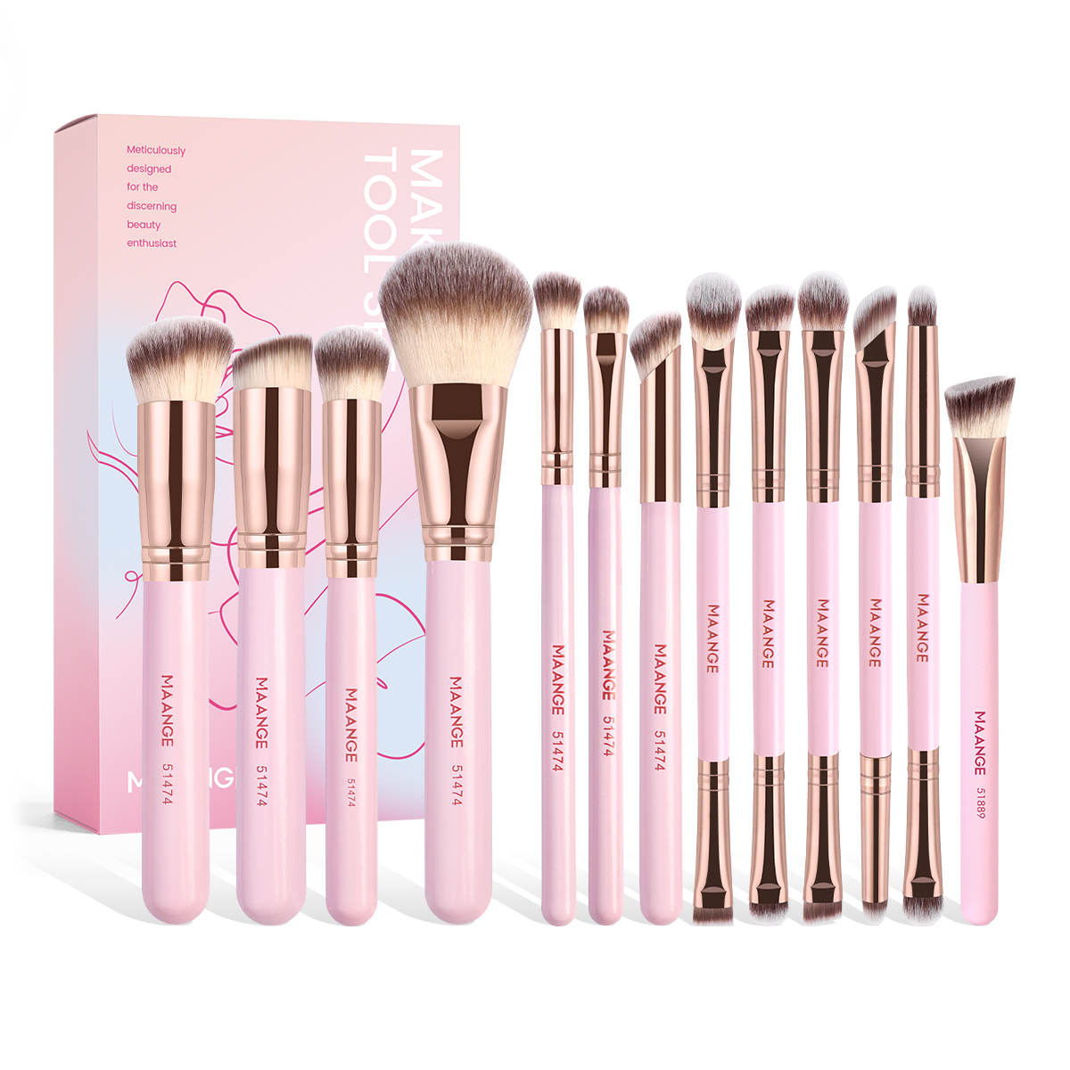 MAANGE Wholesale Custom OEM&ODM Professional 13PCS Makeup Brush Foundation Loose Powder Blush Eyeshadow Brush Makeup Brush Kit - 图片 1