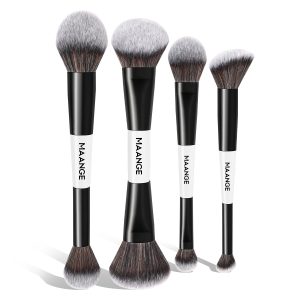 MAANGE Custom Logo OEM&ODM 4PCS Double-headed Makeup Brush  Loose Powder Blush Foundation  Brushes Professional Makeup Brush Set