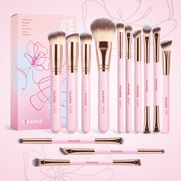 MAANGE Wholesale Custom OEM&ODM Professional 13PCS Makeup Brush Foundation Loose Powder Blush Eyeshadow Brush Makeup Brush Kit