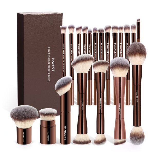 MAANGE  Wholesale  Private Label 20pcs Makeup Brush Makeup Bag Foundation Loose Powder Eyeshadow  Professional Makeup Brush Set
