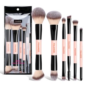MAANGE Custom OEM&ODM 6PCS Double-ended Makeup Brushes Foundation Concealer Blush Eyeshadow Facial Makeup Brush Set