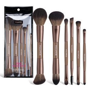 MAANGE Custom OEM&ODM 6PCS Double-ended Makeup Brushes Foundation Concealer Eye Shadow Brush Facial Makeup Brush Set