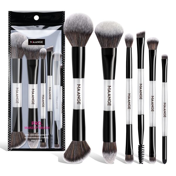 MAANGE Custom LOGO OEM&ODM 6PCS Double-ended Makeup Brushes Foundation Concealer Eye Shadow Professional Makeup Brush Set