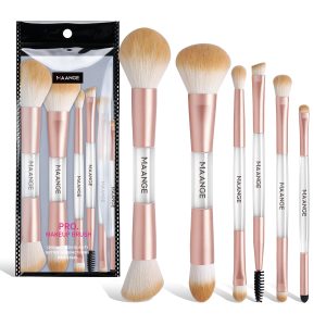 MAANGE Custom OEM&ODM 6PCS Double-ended Makeup Brushes Foundation Concealer Eye Shadow Brush Facial Makeup Brush Set