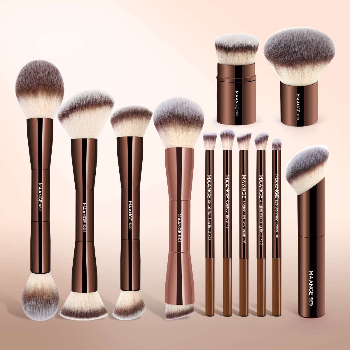 MAANGE Wholesale12pcs  Makeup Brushes Set Foundation Powder Blending Eyeshadow Professional Makeup Brushes Set - 图片 1
