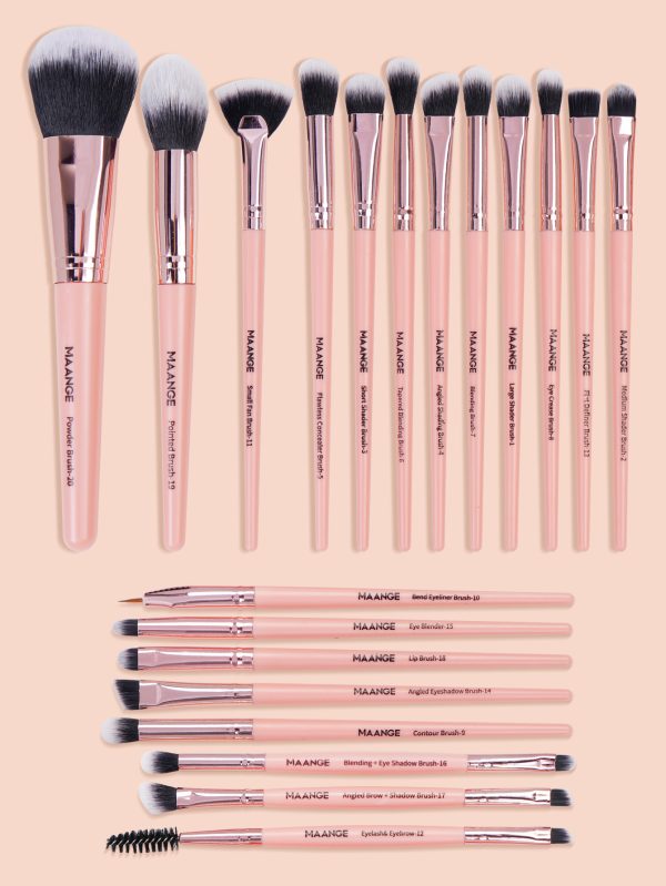 MAANGE Eye Blending Brush Private Label 20pcs Wholesale Cosmetic Brushes Face Contour Eye Shadow Brush Makeup Set