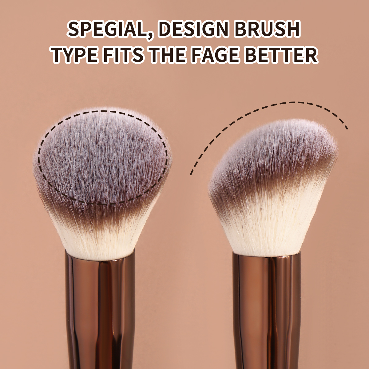 MAANGE Luxury 2PCs Brush Angled Brush Foundation Brush Set Private Label ODM&OEM Streak-Free Liquid/BB Cream Makeup Brush - 图片 6