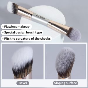 MAANGE Custom Logo  2PCS Double-ended Makeup Brush Loose Powder Liquid Foundation Blush Professional Makeup Brushes - 图片 6