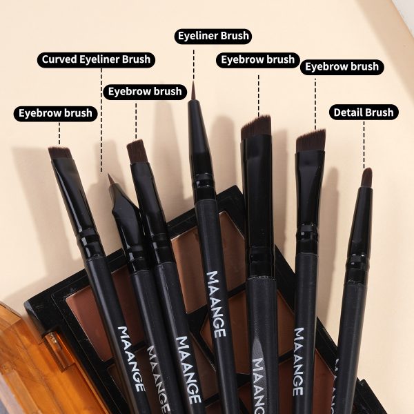 For MAANGE 7pcs Luxury Black Eyeshadow Brushes Private Label & OEM Makeup Brushes for Face & Concealer-Wholesale  Makeup Brushes