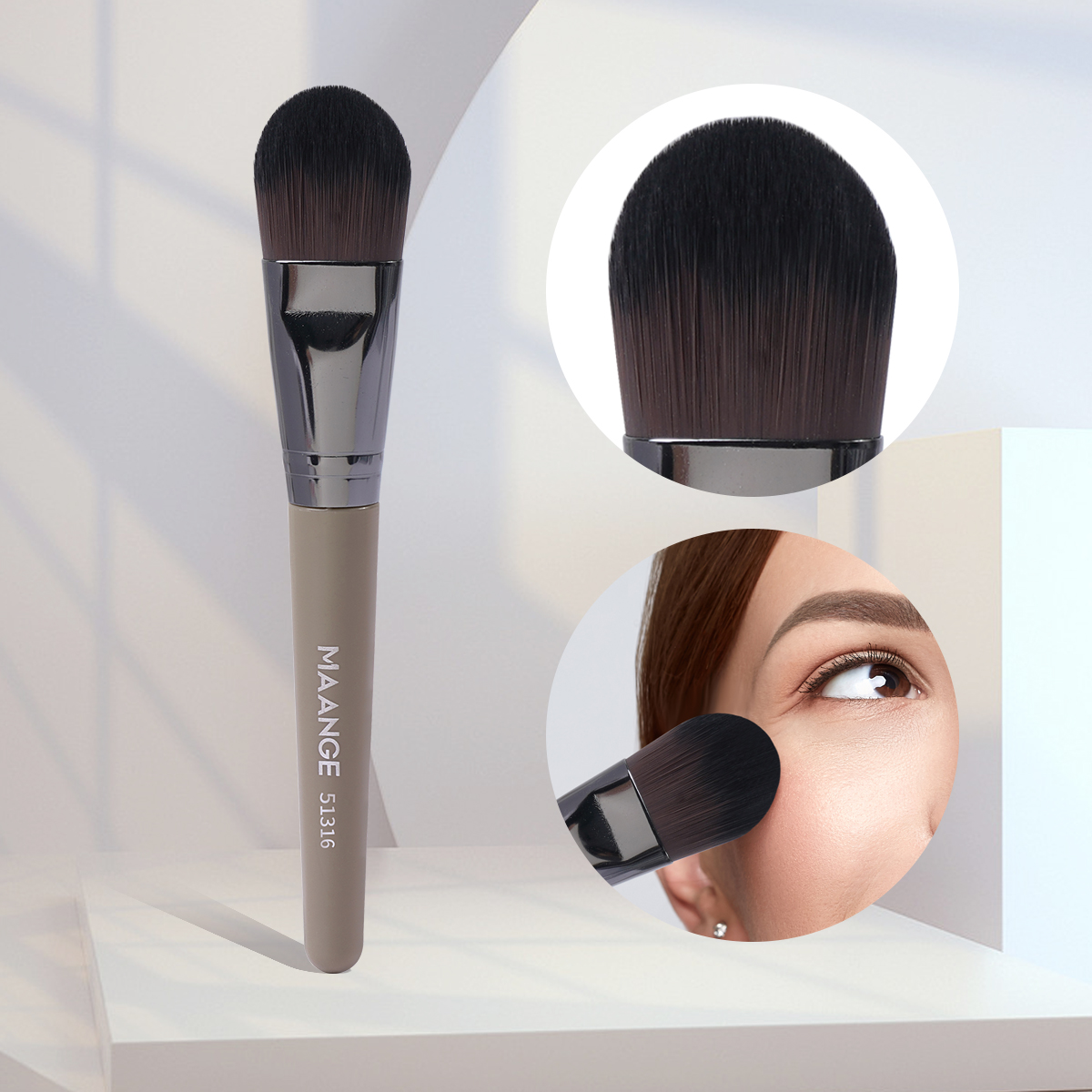 MAANGE Professional 7pcs Makeup Brush Set Foundation Loose Powder Blush Eyeshadow Brush Facial Professional Makeup Brush Set - 图片 2