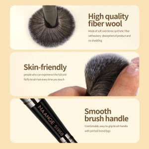MAANGE Wholesale Private Label Custom  Single Makeup Brush  Foundation Loose Powder Blush Professional Makeup Brush - 图片 3
