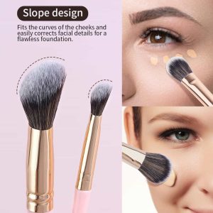 MAANGE Custom Logo OEM&ODM 5PCS Synthetic Hair  Makeup Brushes Multi-Functional Angled Wholesale Facial Makeup Brush Set - 图片 3