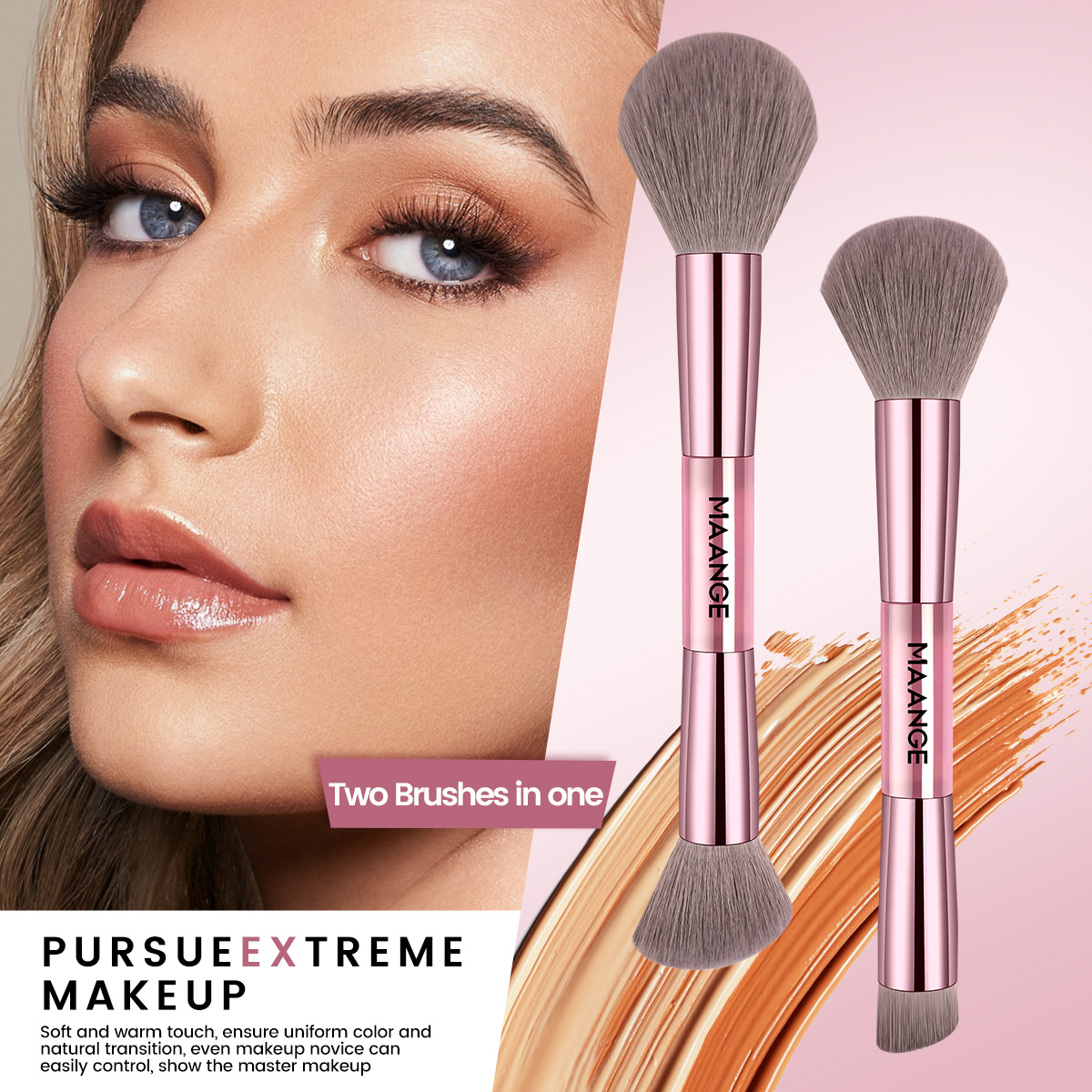 MAANGE Wholesale Custom OEM&ODM 13pcs Makeup Brush Set 3PCS Air Cushion Puff Powder Brush Concealer Makeup Tool Makeup Brush Set - 图片 5