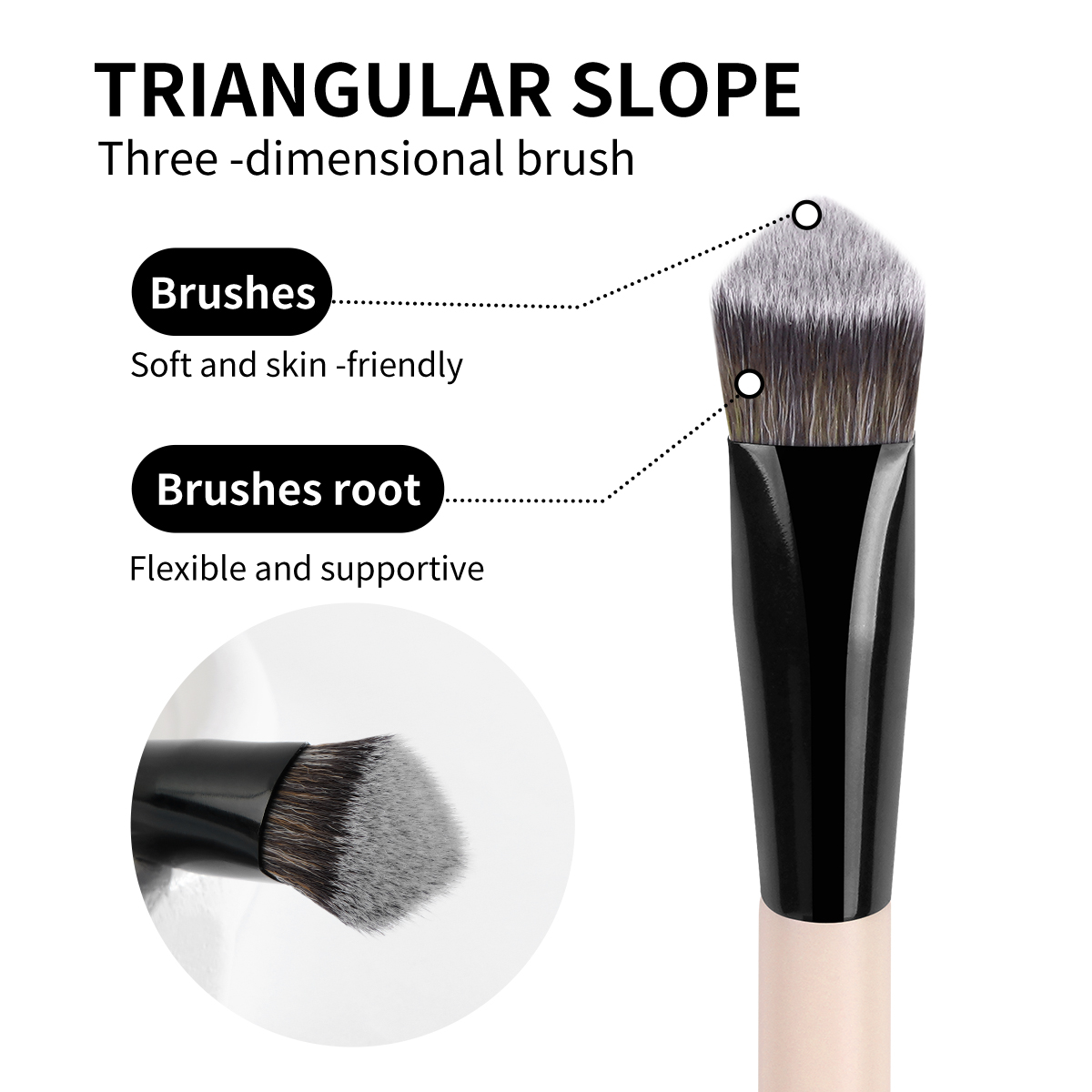MAANGE Wholesale Custom Oem&odm Professional 3PCS Concealer Brush Contouring Brush Highlighting Brush Facial Makeup Brush - 图片 3