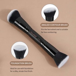 MAANGE Wholesale 2PCS Makeup Brush Custom Logo Foundation Loose Powder Blush Contouring  Professional Makeup Brush Set - 图片 6