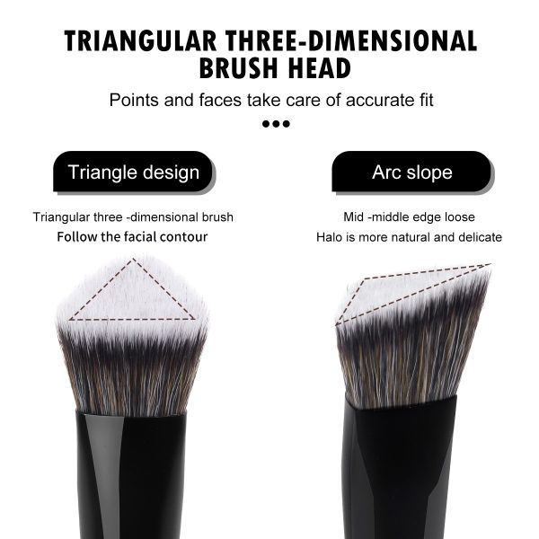 MAANGE Wholesale Custom Logo 3pcs Double Ended Foundation Makeup Brushes Private Label Professional Makeup Brush Set