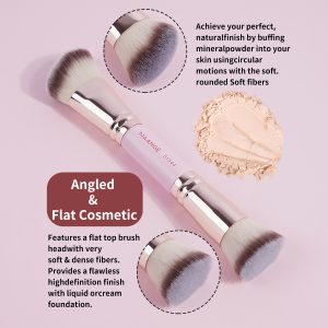 MAANGE Wholesale Custom OEM&ODM 3pcs Foundation Cosmetic Brush Professional Foundation Highlight Concealer  Makeup Brushes Set - 图片 6