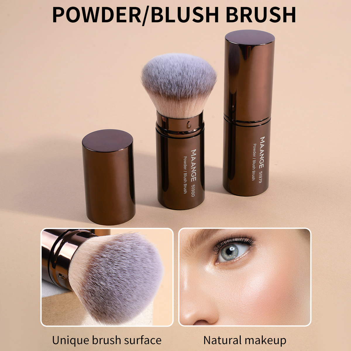 MAANGE Wholesale Custom OEM & ODM 6PCS Makeup Brush Foundation Brushes Concealer Brushes Customizable Facial Makeup Brush Set - 图片 3