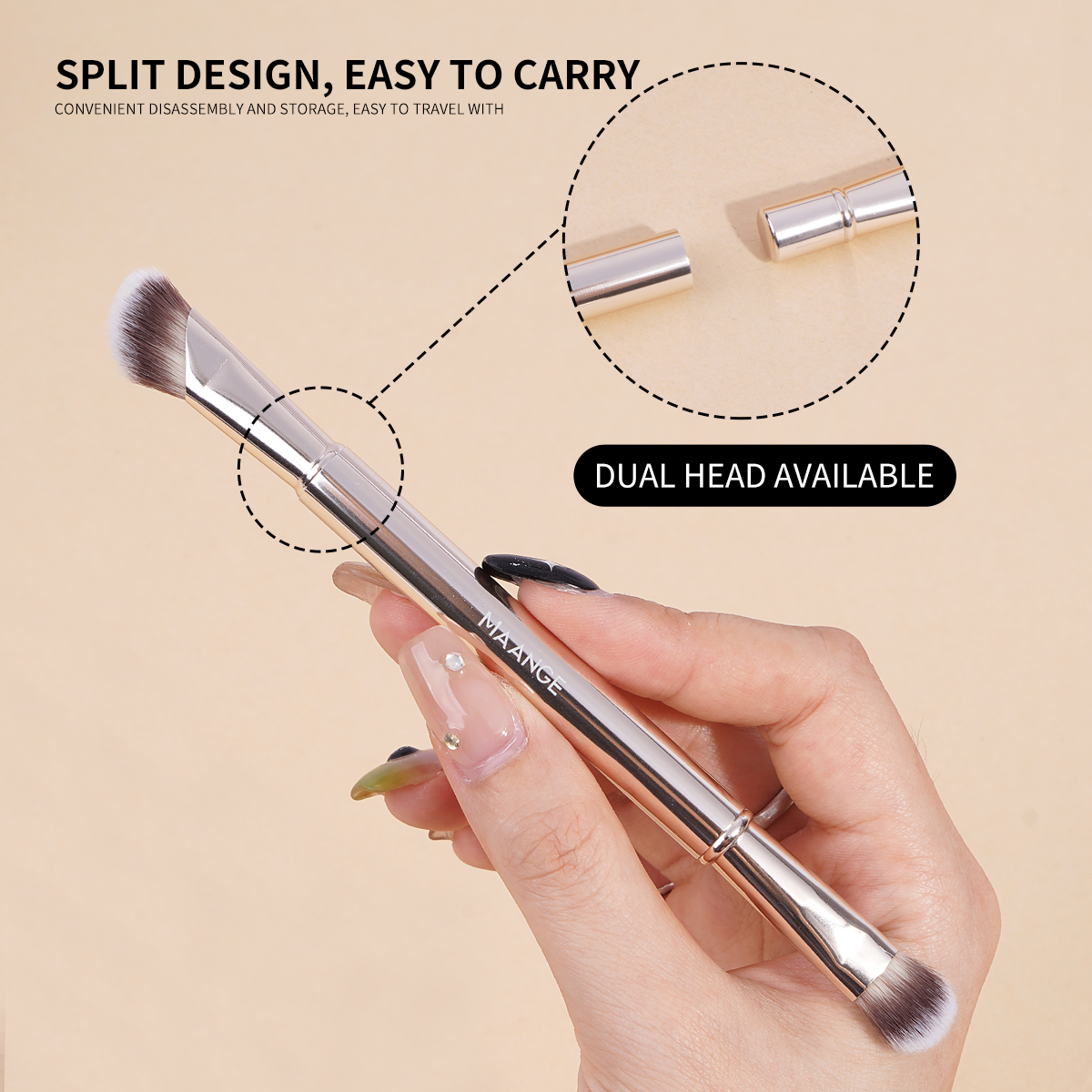 MAANGE Wholesale New Arrival 6-in-1 Makeup Brush Foundation Concealer Eyeshadow Brush Customizable Professional Makeup Brush - 图片 5