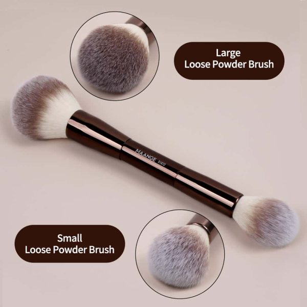 MAANGE Wholesale 10pcs Makeup Brush 2 Powder Puff High Quality Brown Private Label Travel Professional Makeup Brush Kit