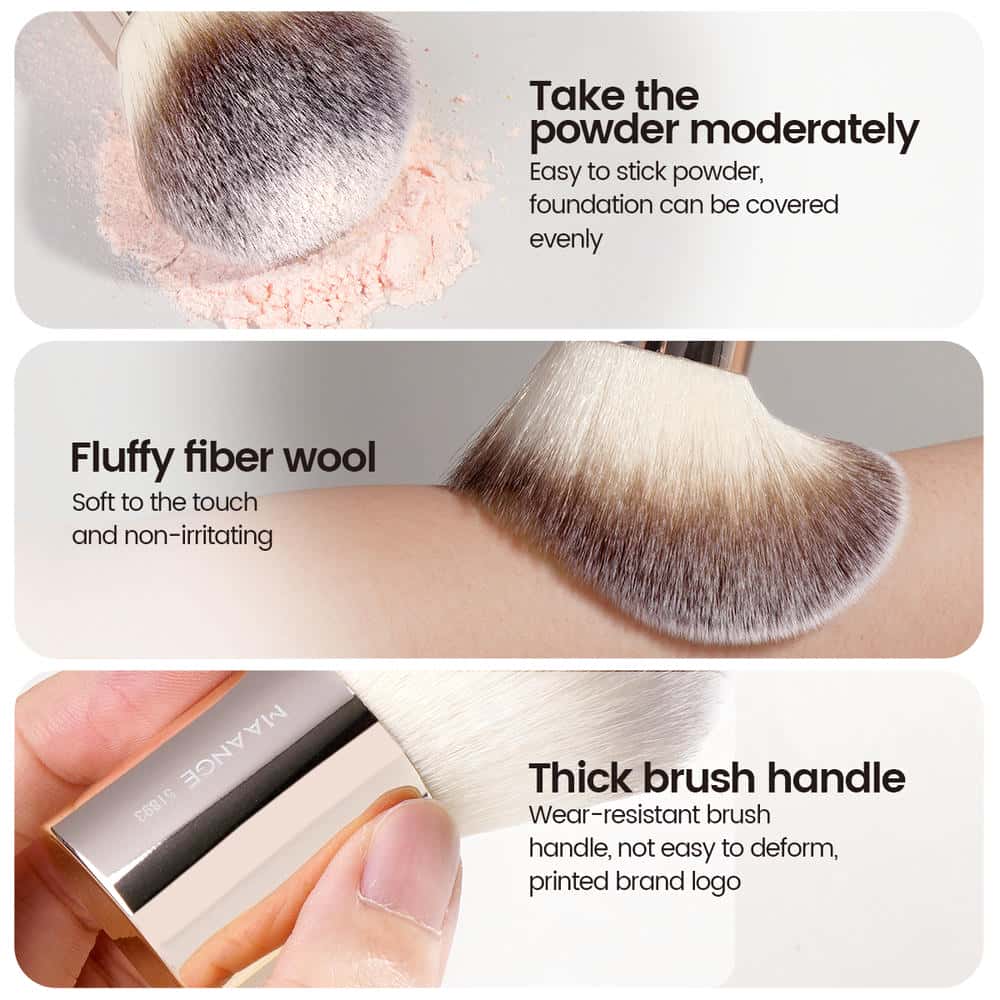 MAANGE Wholesale Hot Selling 2PCS Custom Logo Foundation Loose Powder Makeup Brushes  Professional Makeup Tools for Women - 图片 4